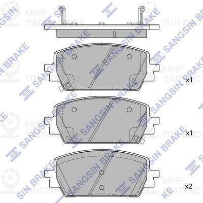 Комплект тормозных колодок, дисковый тормоз SANGSIN SP4513