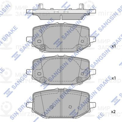 Комплект тормозных колодок, дисковый тормоз SANGSIN SP4515
