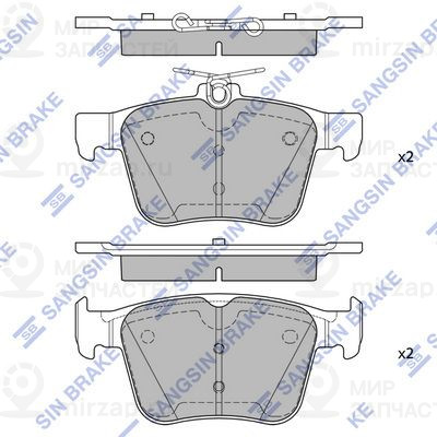 Комплект тормозных колодок, дисковый тормоз SANGSIN SP4521