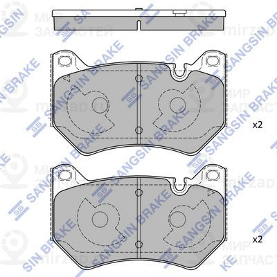 Комплект тормозных колодок, дисковый тормоз SANGSIN SP4534