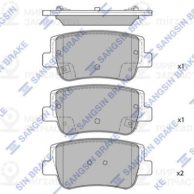 Комплект тормозных колодок, дисковый тормоз SANGSIN SP4535