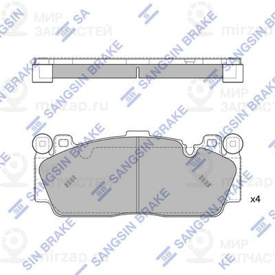 Комплект тормозных колодок, дисковый тормоз SANGSIN SP4538