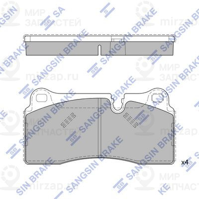 Комплект тормозных колодок, дисковый тормоз SANGSIN SP4541