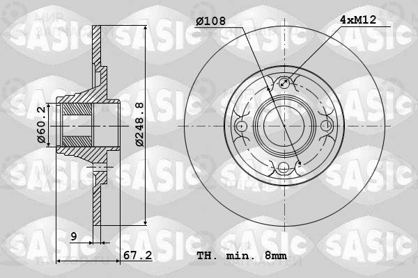 Тормозной диск SASIC 6100005