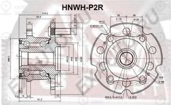 Ступица колеса ASVA HNWHP2R
