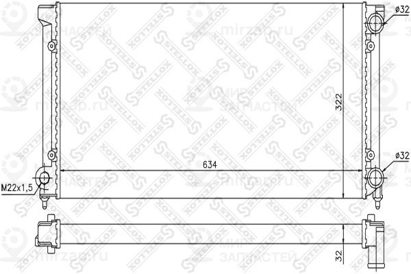 Радиатор, охлаждение двигателя STELLOX 1025001SX