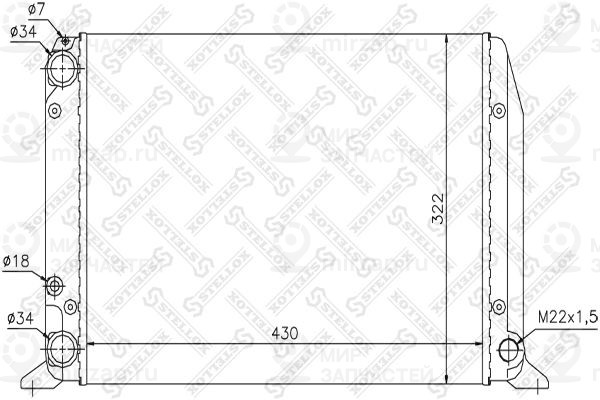 Радиатор, охлаждение двигателя STELLOX 1025043SX