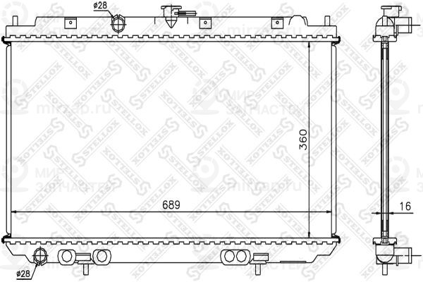 Радиатор, охлаждение двигателя STELLOX 1025167SX