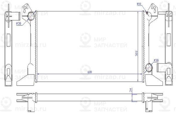 Радиатор, охлаждение двигателя STELLOX 1025252SX