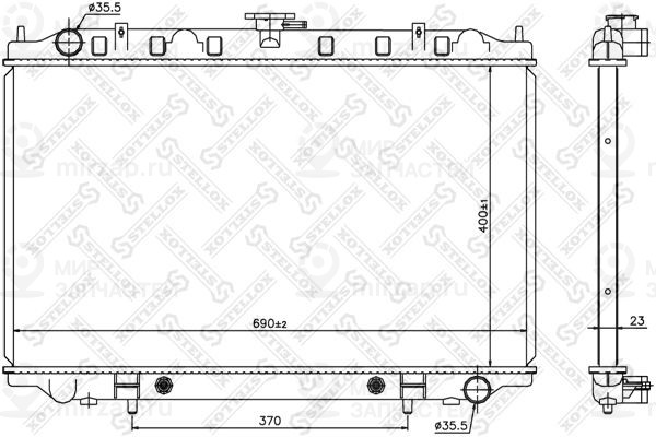 Радиатор, охлаждение двигателя STELLOX 1025338SX