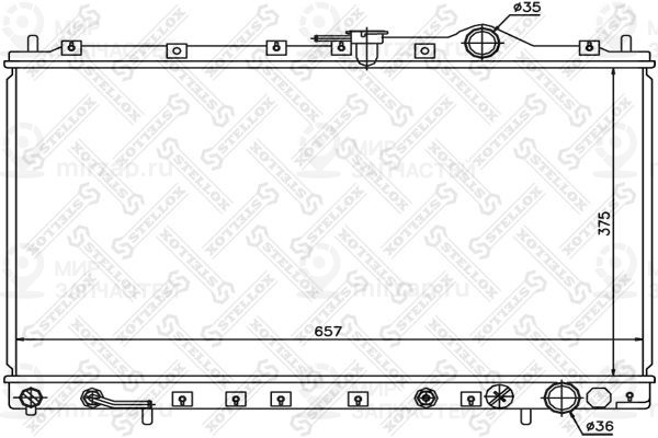 Радиатор, охлаждение двигателя STELLOX 1025965SX