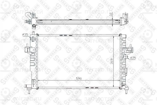 Радиатор, охлаждение двигателя STELLOX 1025967SX
