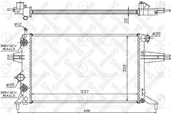 Радиатор, охлаждение двигателя STELLOX 1026066SX