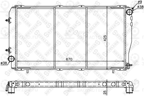 Радиатор, охлаждение двигателя STELLOX 1026242SX