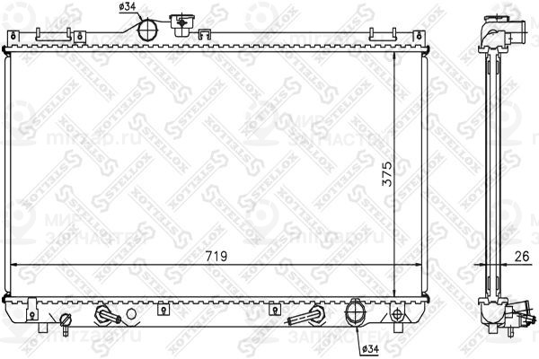 Радиатор, охлаждение двигателя STELLOX 1026312SX