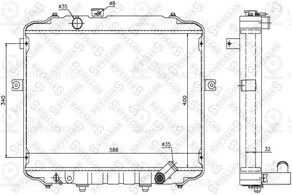 Радиатор, охлаждение двигателя STELLOX 1026607SX