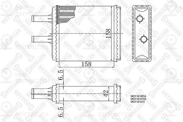 Теплообменник, отопление салона STELLOX 1035106SX