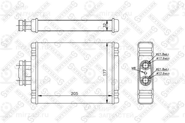 Теплообменник, отопление салона STELLOX 1035114SX