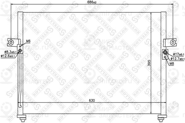 Конденсатор, кондиционер STELLOX 1045437SX