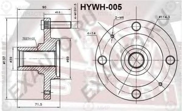 Ступица колеса ASVA HYWH005