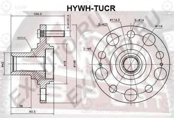 Ступица колеса ASVA HYWHTUCR