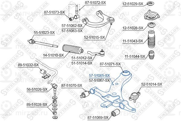 Рычаг независимой подвески колеса, подвеска колеса STELLOX 5751065SX