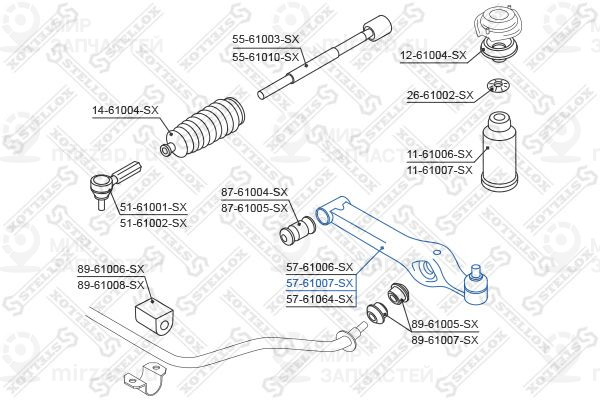 Рычаг независимой подвески колеса, подвеска колеса STELLOX 5761007SX