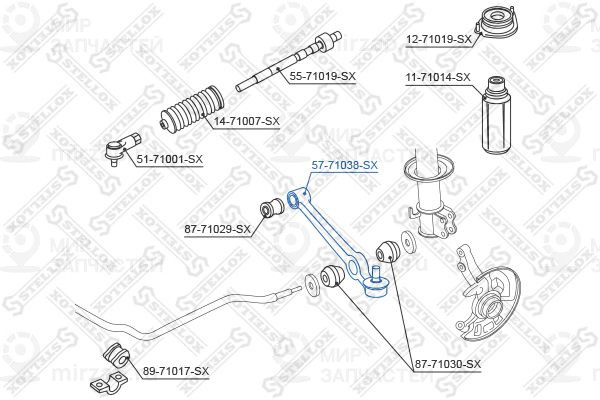 Рычаг независимой подвески колеса, подвеска колеса STELLOX 5771038SX