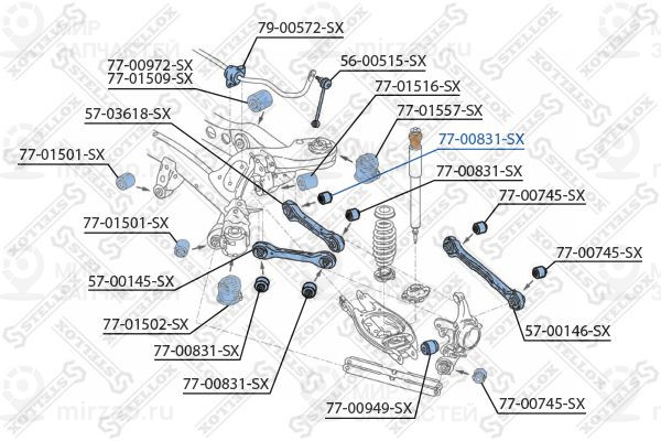Подвеска, рычаг независимой подвески колеса STELLOX 7700831SX