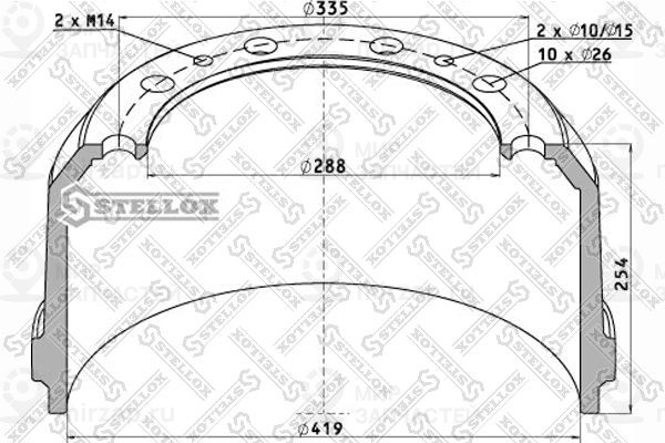 Тормозной барабан STELLOX 8500080SX