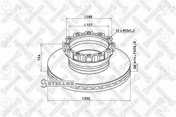 Тормозной диск STELLOX 8500711SX
