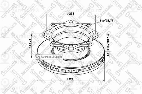 Тормозной диск STELLOX 8500784SX