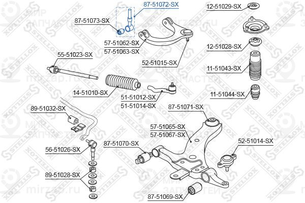 Подвеска, рычаг независимой подвески колеса STELLOX 8751072SX