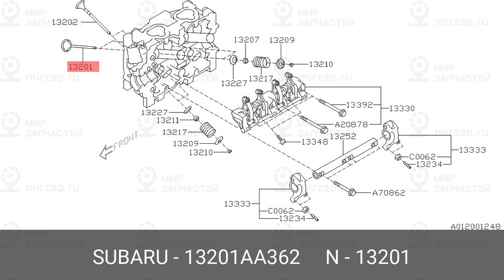 Запчасть SUBARU 13201AA362