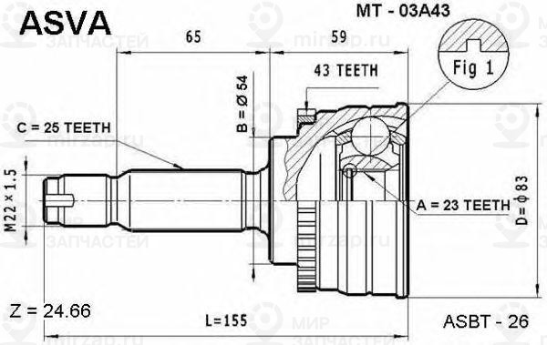 Запчасть ASVA MT03A43