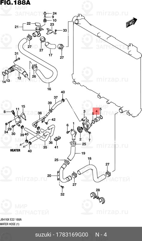 Запчасть SUZUKI 1783169G00