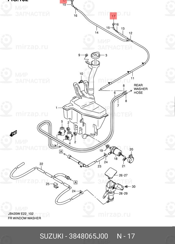 Запчасть SUZUKI 3848065J00