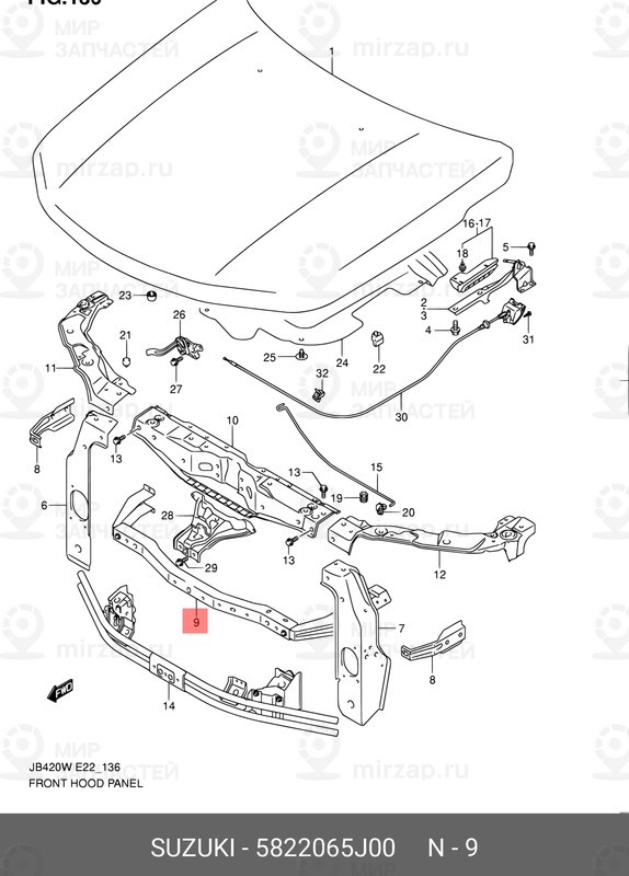Запчасть SUZUKI 5822065J00