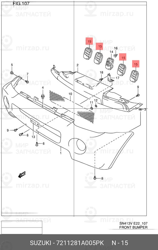Запчасть SUZUKI 7211281A005PK