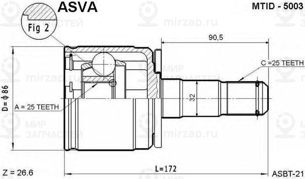 Запчасть ASVA MTID5003