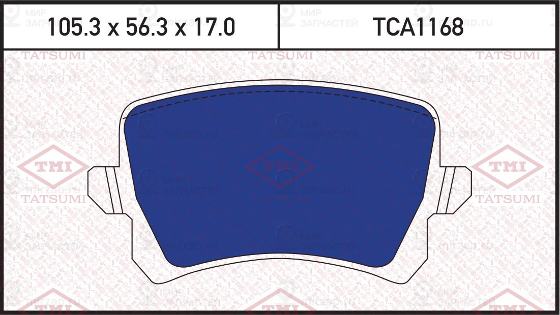 Колодки Тормозные Зад Audi Q3 11-> Vw Passat/Passat Cc/Sharan/Tiguan 05-> Seat A TATSUMI TCA1168
