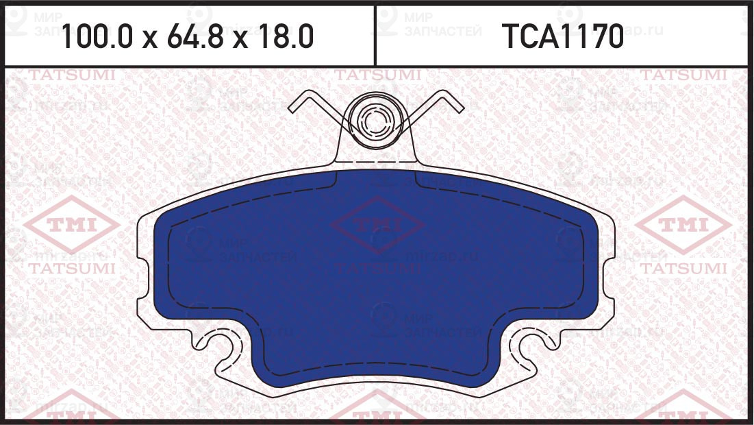 Колодки Тормозные Перед Renault Megane/Logan 07-Peugeot 205/309 85-> Renault Cli TATSUMI TCA1170