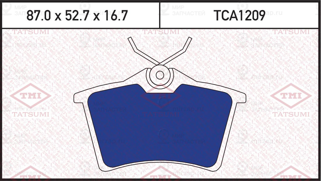 Колодки Тормозные Зад Citroen Berlingo 08-> Peugeot 308/Partner 07-> TATSUMI TCA1209