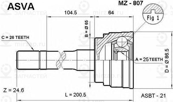 Запчасть ASVA MZ807