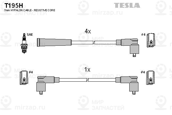Комплект проводов зажигания TESLA T195H