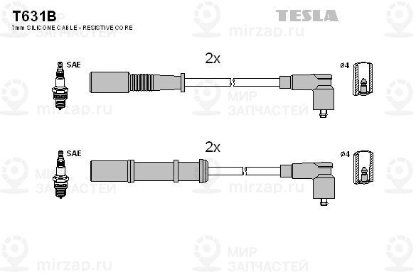 Комплект проводов зажигания TESLA T631B
