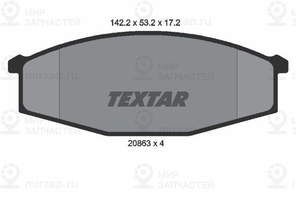 Комплект тормозных колодок, дисковый тормоз TEXTAR 2086301