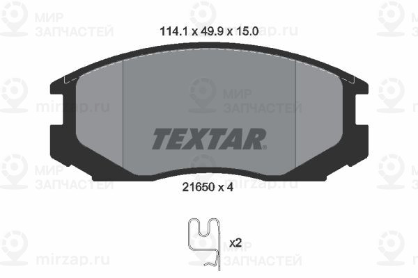 Комплект тормозных колодок, дисковый тормоз TEXTAR 2165001