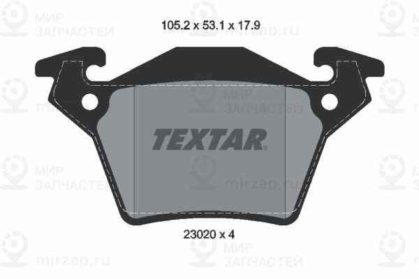 Комплект тормозных колодок, дисковый тормоз TEXTAR 2302001