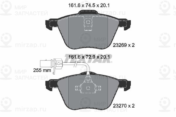 Комплект тормозных колодок, дисковый тормоз TEXTAR 2326903